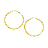 14k Yellow Gold Polished Hoop Earrings (3x30mm)