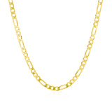 3.1mm 14k Yellow Gold Solid Figaro Chain