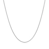14k White Gold Round Cable Link Chain 1.1mm