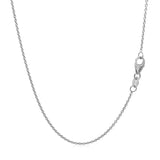 14k White Gold Round Cable Link Chain 1.1mm