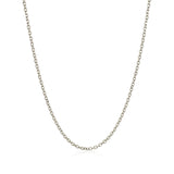 14k White Gold Diamond Cut Cable Link Chain 1.5mm