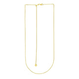 14k Yellow Gold Adjustable Wheat Chain 1.0mm