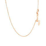 14k Rose Gold Adjustable Cable Chain 0.9mm