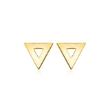 14k Yellow Gold Polished Open Triangle Post Earrings