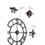 Muyika 50x50cm Modern Metal Wall Clock - Silent Sweep Mechanism, Decorative Home Accent