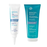 Ducray Keracnyl Acne Treatment Product Set - Soothe & Cleanse Acne-Prone Skin