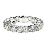 Round Cut Lab Grown Diamond Eternity Ring in 14k White Gold (3 cttw FG/VS2)