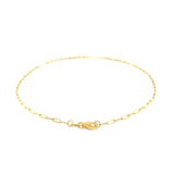 14K Yellow Gold Fine Paperclip Anklet (1.5mm)