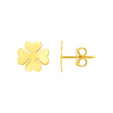 14K Yellow Gold Four Leaf Clover Earrings