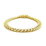 7.5mm 14k Yellow Gold Semi Solid Miami Cuban Bracelet