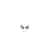 14k White Gold Round Stud Earrings (4.0 mm)
