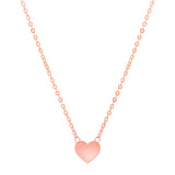 14k Rose Gold Polished Mini Heart Necklace