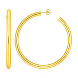 14k Yellow Gold Polished Hoop Earrings