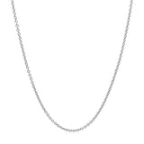 14k White Gold Round Cable Link Chain 1.3mm