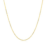 14k Yellow Gold Diamond Cut Bead Chain 1.0mm