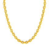14k Yellow Gold Polished Oval Link Necklace