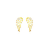 14k Yellow Gold Polished Wing Post Earrings