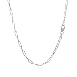 14K White Gold Delicate Paperclip Chain (2.1mm)