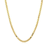 2.0mm 14k Yellow Gold Semi Solid Box Chain