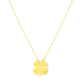 14K Yellow Gold Four Leaf Clover Necklace