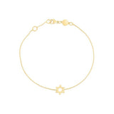 14k Yellow Gold Star of David Bracelet