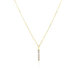 14k Yellow Gold Bar Pendant with Diamonds