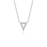 Diamond Inverted Triangle Pendant in 14k White Gold