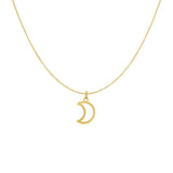 14k Yellow Gold Necklace with Moon