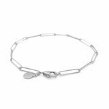 14k White Gold Wire Paperclip Bracelet (2.7mm)