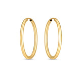 14k Yellow Gold Endless Oval Hoop Earrings(2x25mm)