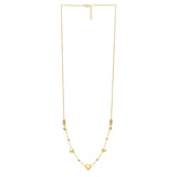14k Yellow Gold Puff Heart Adjustable Necklace