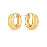 14k Yellow Gold Small Puffy Hoops