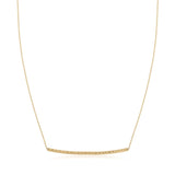 14k Yellow Gold Thin Textured Bar Necklace