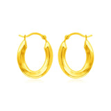 14k Yellow Gold Polished Oval Hoop Earrings