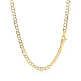 3.6 mm 14k Two Tone Gold Pave Curb Chain