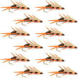 Double Bead Peacock Stonefly Nymph with Amber Biot Legs Fly Fishing Flies - 1 Dozen Flies Hook Size 14