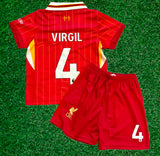 Virgil van Dijk Liverpool Kids Jersey Set Soccer Football Toddler Youth Tshirt
