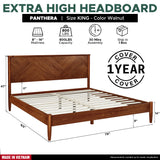 Panthera Solid Wood Bed Frame With Headboard