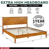 Panthera Solid Wood Bed Frame With Headboard