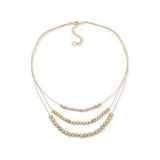 Anne Klein Gold-Tone Pave Fireball & Bead Layered Necklace, 16 + 3" Extender"