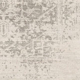 3' x 5' Distressed Oriental Area Rug in Light Grey / Beige