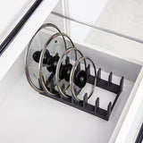Decobella Pot Lid Organizer - Space Saving Kitchen Cabinet Organizer Holds 6 Lids, BPA-Free, Easy Access & Decluttering