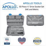 APOLLO TOOLS - DT0004-50 Piece ¼” Drive Socket Set