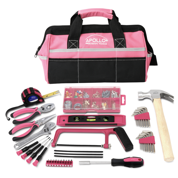 201 Piece Household Tool Kit in a Soft-Sided Tool Bag Pink - DT0020P