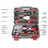 135 Piece Household Tool Set with Pivoting Dual-Angle 3.6 Volt Lithium-Ion Cordless Screwdriver - DT0773