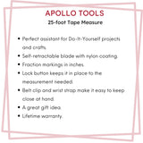 25ft. Tape Measure - Black - DT5002