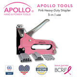 Pink Stapler with Power Adjustment Knob and 3000 Staples assortment-- DT5020P