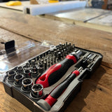 55 Piece Metric Tool Set with Ratcheting Bit Driver, Precision Bit Driver and Bit Assortment - DT5024