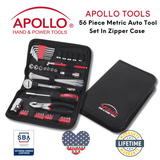 56 Piece Metric Auto Tool Set In Zipper Case - DT9775