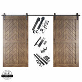 Fishbone Double Barn Door Kit | Black Hardware